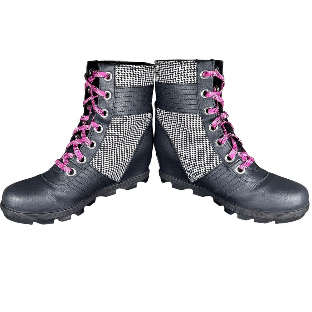 Sorel‎ Joan of Arctic Lexie Leather Wedge Ankle Bootie Lace Up Youth Size 5 US - Picture 5 of 8